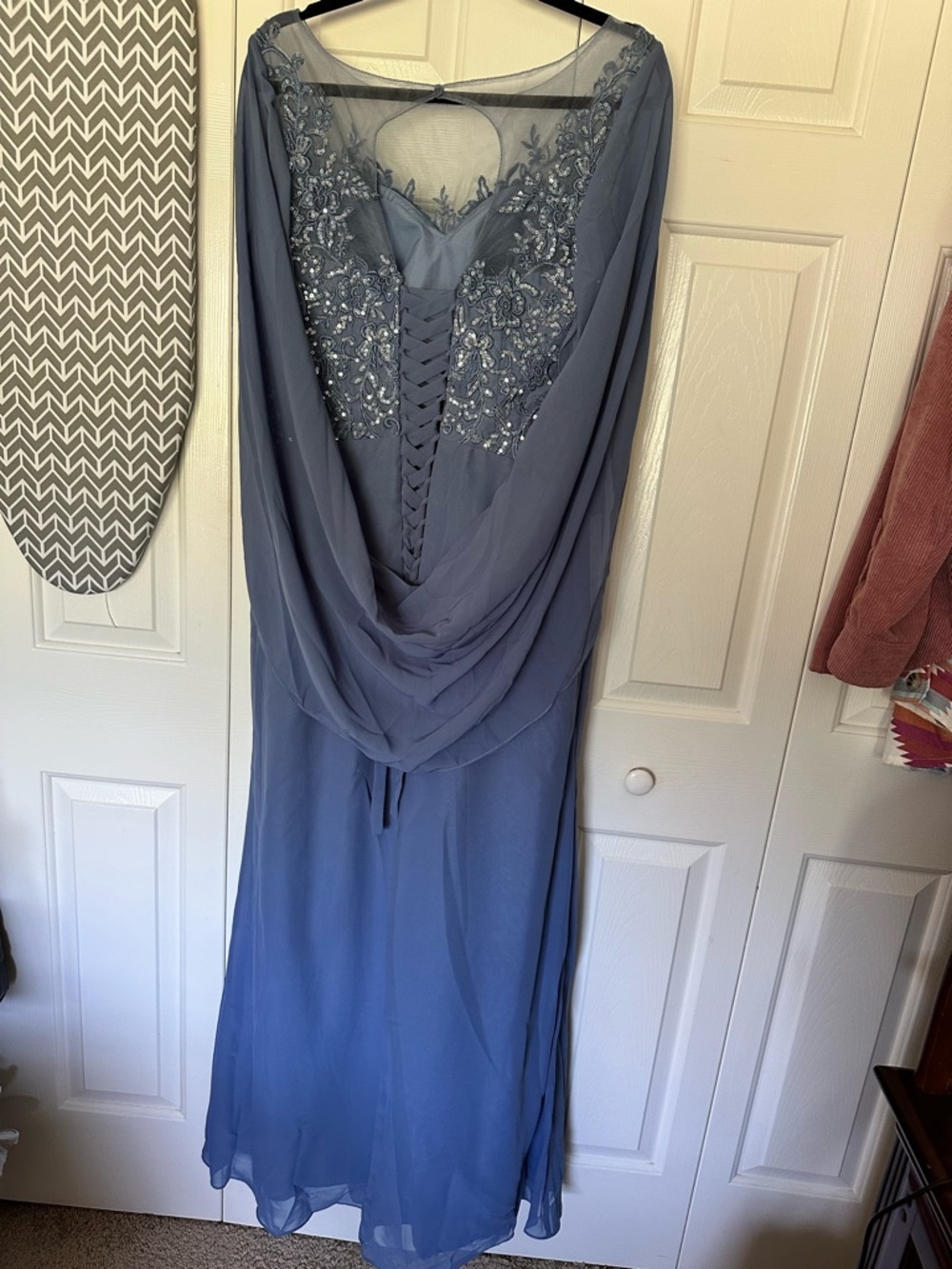 Elegant Blue Embellished mother of the bride dress